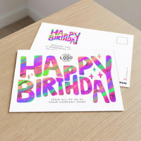 Logo Purple Green Fun Crayon Handwritten Birthday