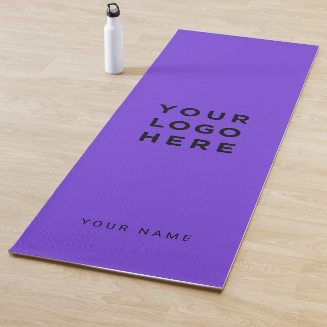 Logo Purple Name Company Promotional Instagram Yoga Mat (In Situ)