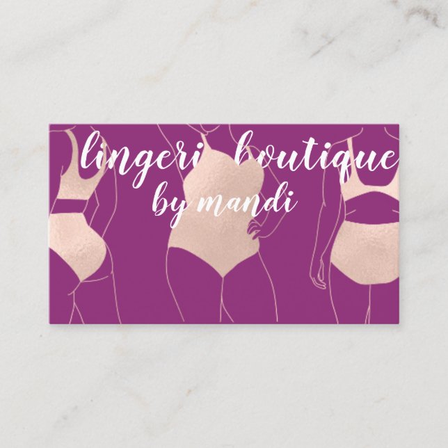 Logo QR Code Bikini Underwear Berry Rose  Business Card (Front)