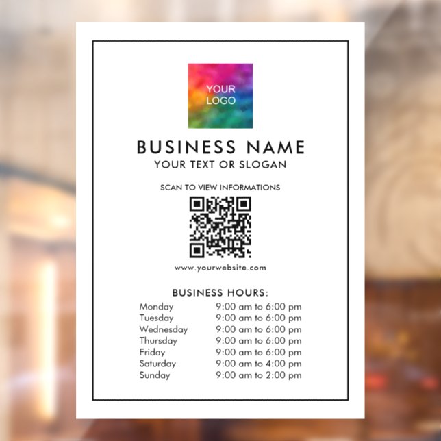 Logo QR Code Business Hours Simple And Minimalist (Sheet 2)