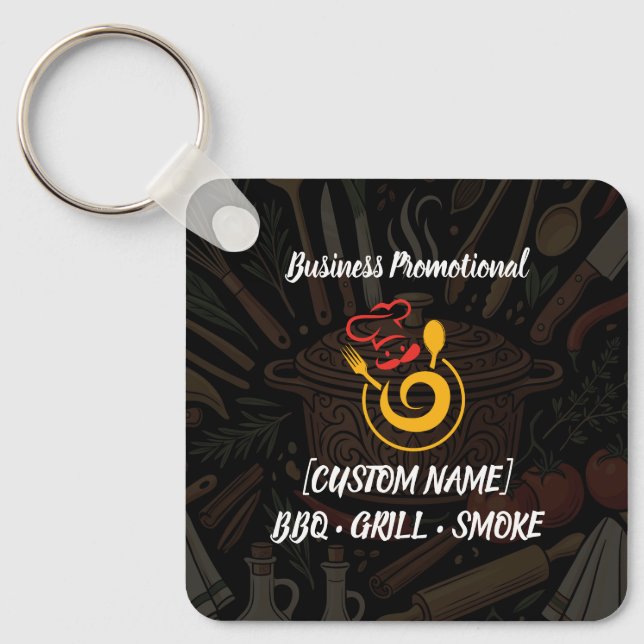 Logo QR Code Business Promotional Keychain (Front)