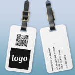 Logo QR Code Business Promotional Luggage Tag<br><div class="desc">Simple logo and QR Code design for your business. Replace the logo, QR code destination URL and name and address details with your own - or leave the back blank. Change the background colour in the design tool to customise. Ideal for as a promotional item to give to clients, customers...</div>