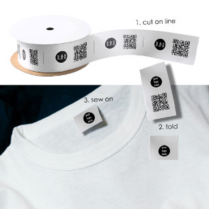Logo QR Code Clothing Labels Sew On Sewing Label Satin Ribbon