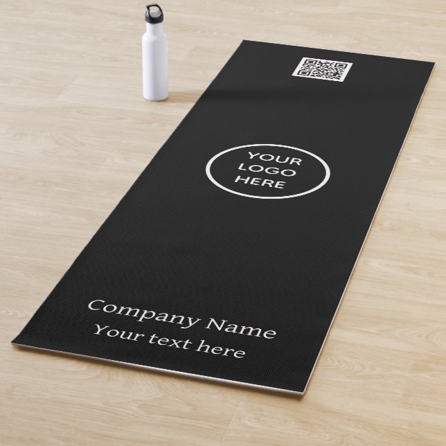 Logo QR Code Company Black Business Gym Simple Yoga Mat (In Situ)