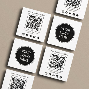 Logo QR Code Custom Social Media Square Square Business Card