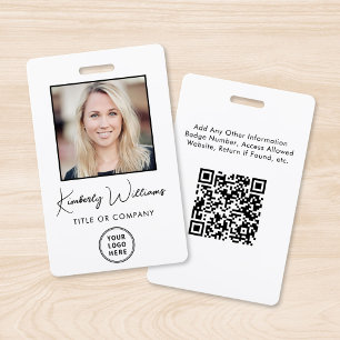Logo QR Code Employee Photo ID Badge
