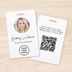 Logo QR Code Employee Photo ID Badge