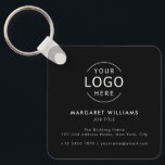 Logo QR Code Minimalist Professional Business Card Key Ring<br><div class="desc">Logo QR Code Minimalist Professional Business Card Keychain</div>