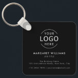 Logo QR Code Minimalist Professional Business Card Key Ring<br><div class="desc">Logo QR Code Minimalist Professional Business Card Keychain</div>