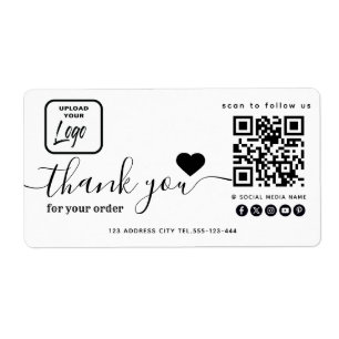 Logo qr code minimalist thank you business