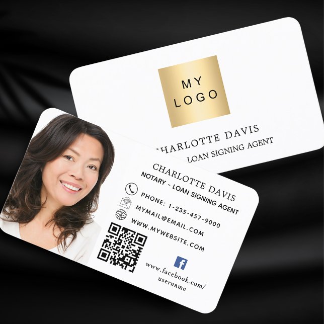 Logo QR code photo facebook icon brand colour Business Card (Creator Uploaded)