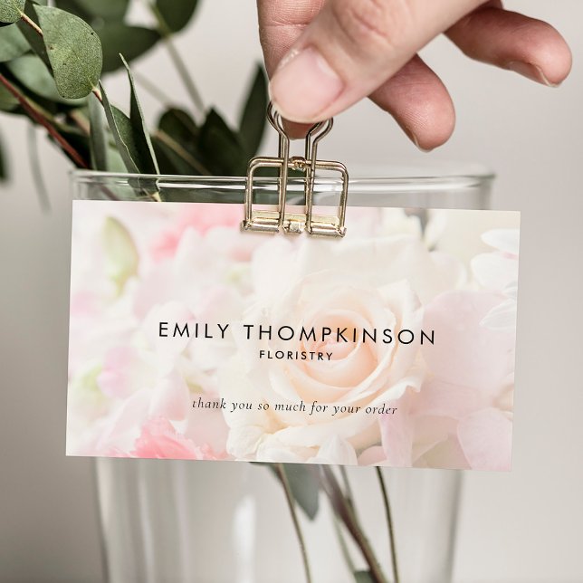 Logo QR Code Photo Overlay Florist Thank You card (Creator Uploaded)