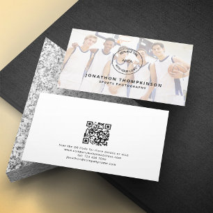 Logo QR Code Photo Overlay Sports Photographer Business Card