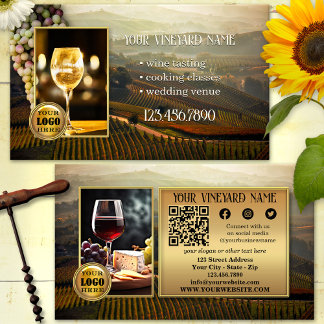 Logo QR Code Photo Social Media Wine Vineyard Business Card