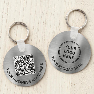 Logo QR Code Promotional Silver Key Ring