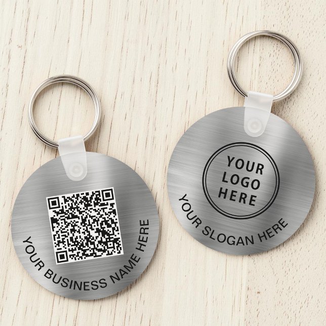 Logo QR Code Promotional Silver Key Ring (Logo QR Code Promotional Silver Keychain)