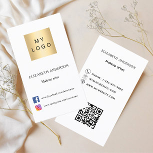 Logo Qr code social media brand colour premium Business Card