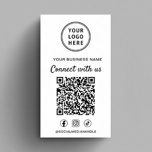 Logo QR Code Social Media Connect With Us Business Card
