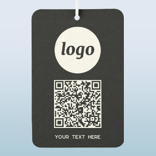Logo QR Code Text Business Promotional Black Car Air Freshener