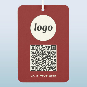 Logo QR Code Text Business Promotional Burgundy Car Air Freshener