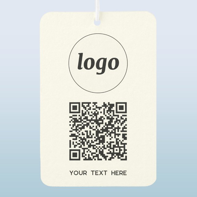 Logo QR Code Text Business Promotional Car Air Freshener (Simple logo QR code custom text business branding promotional car motor vehicle air freshener)
