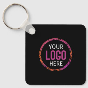 Logo, QR code text double sided light  Key Ring