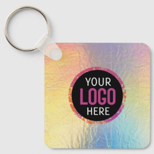 Logo, QR code text  Key Ring