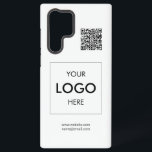 Logo QR Code White Professional Samsung Galaxy Case<br><div class="desc">Your logo and QR Code</div>