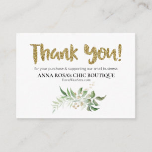 *~* LOGO QR THANK YOU Review BOTANICAL FOLIAGE AP8 Enclosure Card