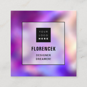 Logo QRCODE Shop Professional Purple Violet Square Business Card