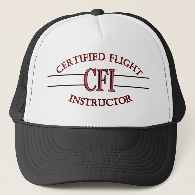 LOGO RED CSF CERTIFIED FLIGHT INSTRUCTOR TRUCKER HAT (Front)