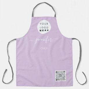 Logo Restaurant Bakery Catering Cake Lilac  Apron