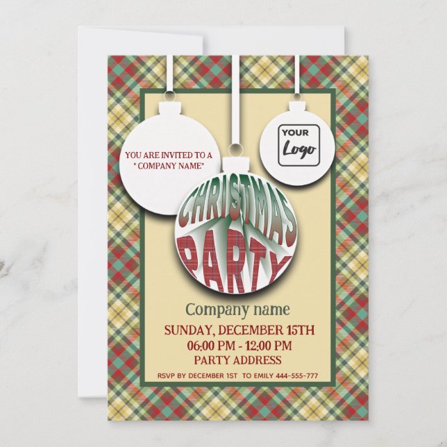 Logo Retro bold fun typography company  party  Invitation (Front)