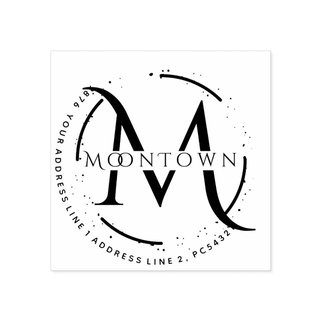 Logo return address Elegant Monogram Rubber Stamp (Imprint)