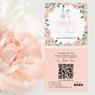 Logo Rose Floral Handmade Crafting Business Card