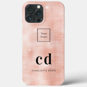 Logo rose gold monogram initials business iPhone 13 pro max case