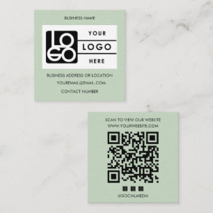 Logo Sage Green QR Code Website Social Media Square Business Card