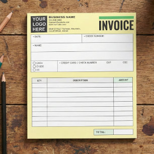 Logo, Sales Receipt Order Forms, Invoice Booklet Notepad