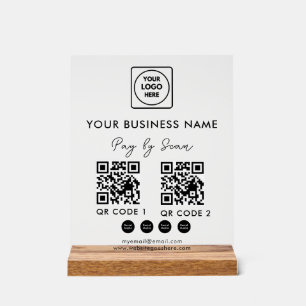 Logo Scan QR Social Media Acrylic Sign