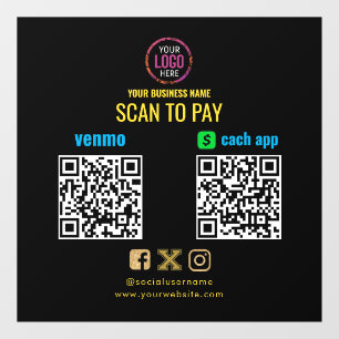 Logo Scan to Pay CashApp Venmo QR Code