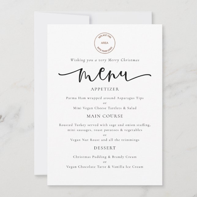 Logo Script Company Christmas Party Menu card (Front)
