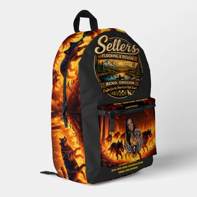 logo shirt  printed backpack (Back Corner Left)