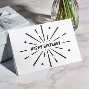 Logo Simple Black White Corporate Birthday Card
