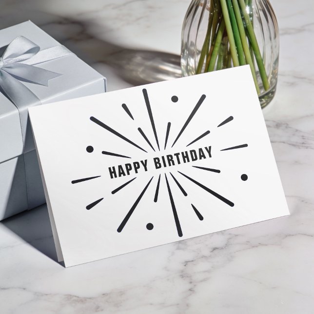 Logo Simple Black White Corporate Birthday Card (Creator Uploaded)