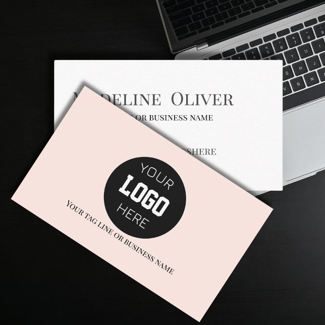 Logo Simple Blush Modern Business Card (Creator Uploaded)