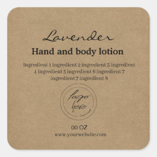 Logo simple craft paper ingredients square sticker