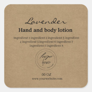 Logo simple craft paper ingredients  square sticker