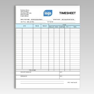Logo Simple Employee Business Time Sheet Notepad