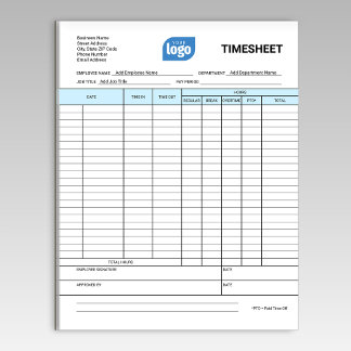 Logo Simple Employee Business Time Sheet Notepad