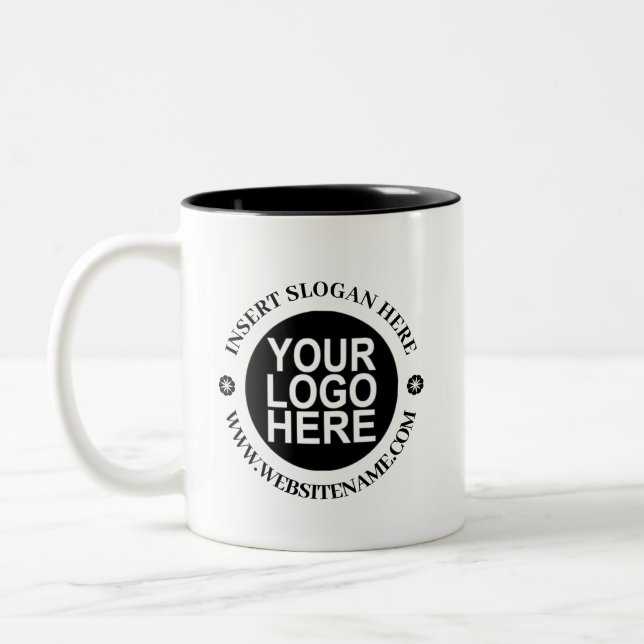 Logo Simple Modern Professional Create Your Own  Two-Tone Coffee Mug (Left)